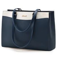 HKM-777875 Waterproof PU Leather 15.6-17.3 Inch Business Tote Bag for Women - Classic Office Briefcase