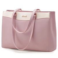 HKM-777875 Waterproof PU Leather 15.6-17.3 Inch Business Tote Bag for Women - Classic Office Briefcase