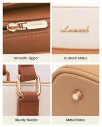 HKM-777875 Waterproof PU Leather 15.6-17.3 Inch Business Tote Bag for Women - Classic Office Briefcase