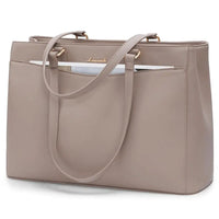 HKM-777875 Waterproof PU Leather 15.6-17.3 Inch Business Tote Bag for Women - Classic Office Briefcase