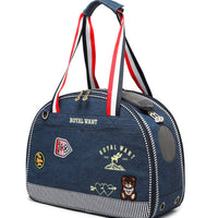 HKM-7779005 Portable Japanese Style Pet Diaper Bag - Denim, Cartoon Pattern, Medium Hard, 43cm x 20cm x 30cm