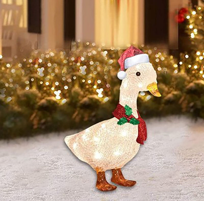 HKM-777939 Outdoor Duck Scarf Lighting Ground Decoration - Iron and Acrylic Options Available