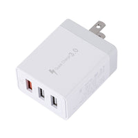 HKM-778195 3-Port USB Wall Charger - Fast Charging for EU, US, and UK Adaptors