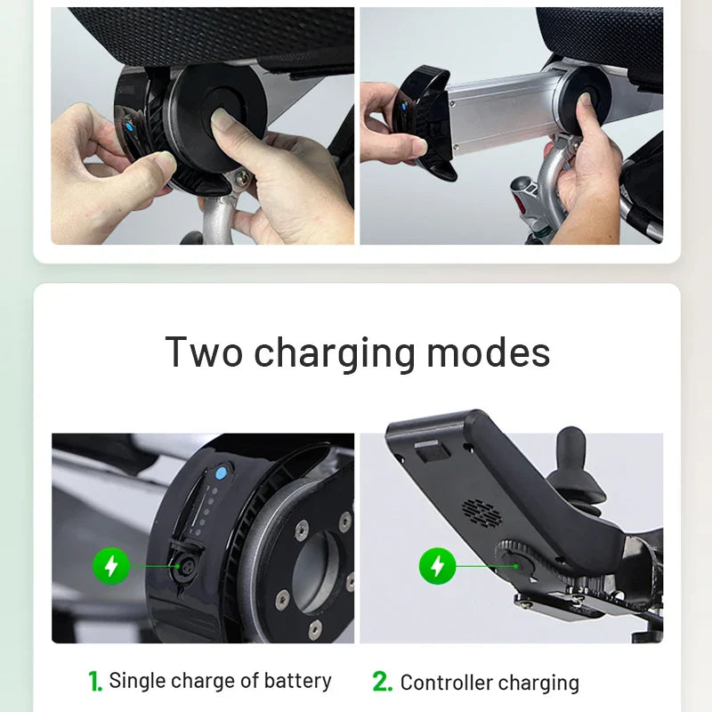 HKM-778195 Electric Wheelchair with Aluminum Alloy Frame, Motorized Stand-Up Chair, 120kg Load Capacity, 20km Driving Range