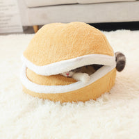 HKM-7782589 Universal Semi-Closed Cat Nest for All Seasons - Lined with PP Cotton, S/M Sizes Available