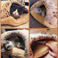 HKM-7782589 Universal Semi-Closed Cat Nest for All Seasons - Lined with PP Cotton, S/M Sizes Available