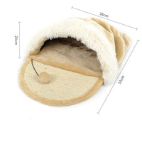 HKM-7782589 Universal Semi-Closed Cat Nest for All Seasons - Lined with PP Cotton, S/M Sizes Available