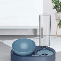 HKM-7782717 Automatic Double Bowl Pet Feeder with 600ML Water Dispenser and Adjustable Height Design for Dogs and Cats
