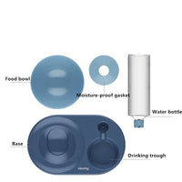 HKM-7782717 Automatic Double Bowl Pet Feeder with 600ML Water Dispenser and Adjustable Height Design for Dogs and Cats