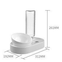 HKM-7782717 Automatic Double Bowl Pet Feeder with 600ML Water Dispenser and Adjustable Height Design for Dogs and Cats