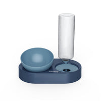HKM-7782717 Automatic Double Bowl Pet Feeder with 600ML Water Dispenser and Adjustable Height Design for Dogs and Cats