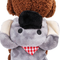 HKM-7783101 Cozy Velvet Hoodie for Small and Medium Dogs - Casual Style, Grey, Multiple Sizes Available