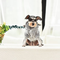 HKM-7783101 Cozy Velvet Hoodie for Small and Medium Dogs - Casual Style, Grey, Multiple Sizes Available