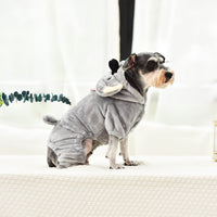 HKM-7783101 Cozy Velvet Hoodie for Small and Medium Dogs - Casual Style, Grey, Multiple Sizes Available
