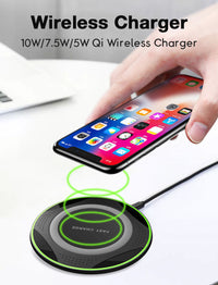 HKM-778387 Portable Wireless Charger Fast Charging, QI-Compatible, 5V/2A & 9V/1.7A, Efficient Up to 75%