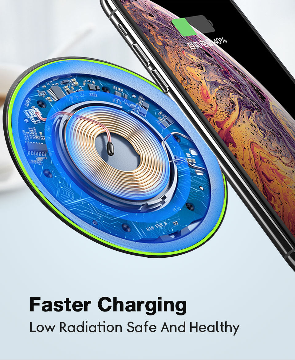 HKM-778387 Portable Wireless Charger Fast Charging, QI-Compatible, 5V/2A & 9V/1.7A, Efficient Up to 75%