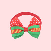 HKM-7784509 Christmas Adjustable Pet Collar with Bow Tie for Dogs and Cats - Festive Holiday Neck Strap