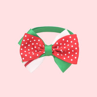 HKM-7784509 Christmas Adjustable Pet Collar with Bow Tie for Dogs and Cats - Festive Holiday Neck Strap