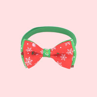 HKM-7784509 Christmas Adjustable Pet Collar with Bow Tie for Dogs and Cats - Festive Holiday Neck Strap