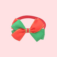 HKM-7784509 Christmas Adjustable Pet Collar with Bow Tie for Dogs and Cats - Festive Holiday Neck Strap