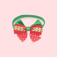 HKM-7784509 Christmas Adjustable Pet Collar with Bow Tie for Dogs and Cats - Festive Holiday Neck Strap