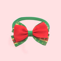 HKM-7784509 Christmas Adjustable Pet Collar with Bow Tie for Dogs and Cats - Festive Holiday Neck Strap