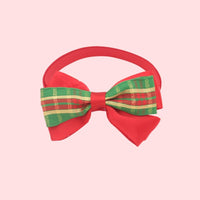 HKM-7784509 Christmas Adjustable Pet Collar with Bow Tie for Dogs and Cats - Festive Holiday Neck Strap