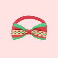 HKM-7784509 Christmas Adjustable Pet Collar with Bow Tie for Dogs and Cats - Festive Holiday Neck Strap
