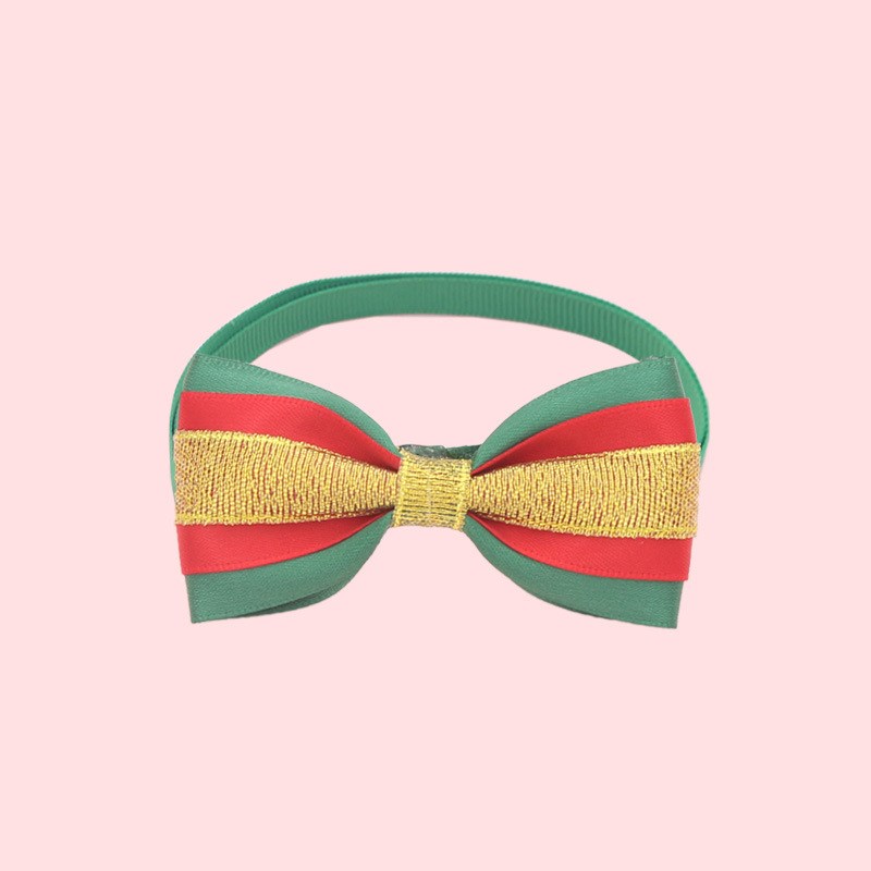 HKM-7784509 Christmas Adjustable Pet Collar with Bow Tie for Dogs and Cats - Festive Holiday Neck Strap