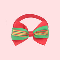HKM-7784509 Christmas Adjustable Pet Collar with Bow Tie for Dogs and Cats - Festive Holiday Neck Strap