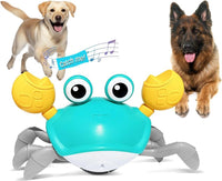 HKM-778515 Interactive Crawling Crab Dog Toy with Music, Lights, and Obstacle Avoidance Sensor for Small to Medium Pets