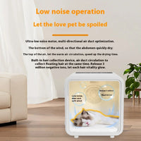 HKM-778579 Intelligent 66L Pet Dryer Box with PTC Heating, Low Noise, and Remote Control for Cat Grooming