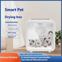 HKM-778579 Intelligent 66L Pet Dryer Box with PTC Heating, Low Noise, and Remote Control for Cat Grooming