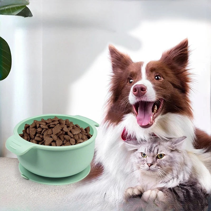 HKM-7786685 Durable Lightweight Silicone Pet Bowl with Suction Cups for Dogs and Cats