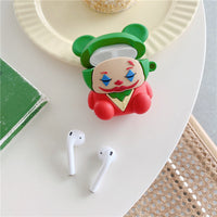 HKM-778707 Clown-Themed Silicone Case for Apple AirPods 1/2 & Pro 3 - Red & Green Colors