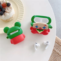 HKM-778707 Clown-Themed Silicone Case for Apple AirPods 1/2 & Pro 3 - Red & Green Colors