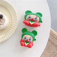 HKM-778707 Clown-Themed Silicone Case for Apple AirPods 1/2 & Pro 3 - Red & Green Colors