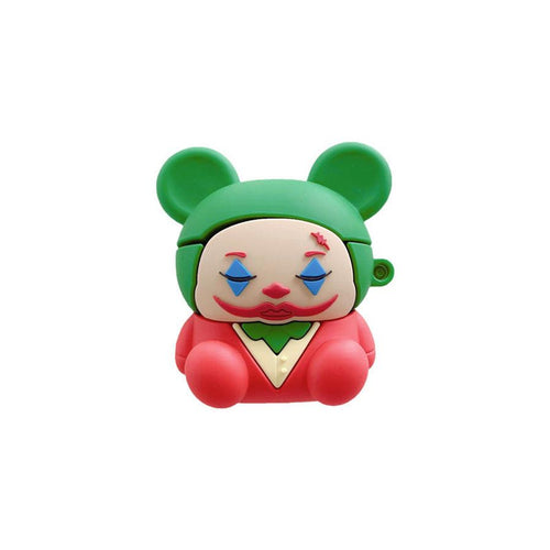 HKM-778707 Clown-Themed Silicone Case for Apple AirPods 1/2 & Pro 3 - Red & Green Colors