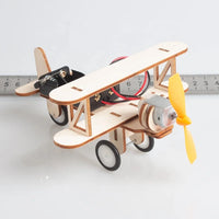HKM-778771 DIY Electric Motor Biplane Glider Model Kit for Kids - STEM Educational Building Project
