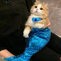 HKM-7787965 Pet Mermaid Fishtail Costume for Cats and Dogs - Cute Underwater Dress for Playtime and Photos