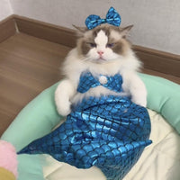 HKM-7787965 Pet Mermaid Fishtail Costume for Cats and Dogs - Cute Underwater Dress for Playtime and Photos