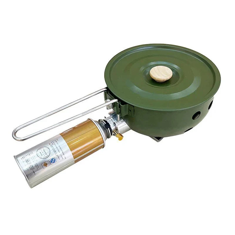 HKM-778835 Portable Butane Gas Stove with Integrated Pot – Windproof Camp Stove for Outdoor Cooking and Hiking