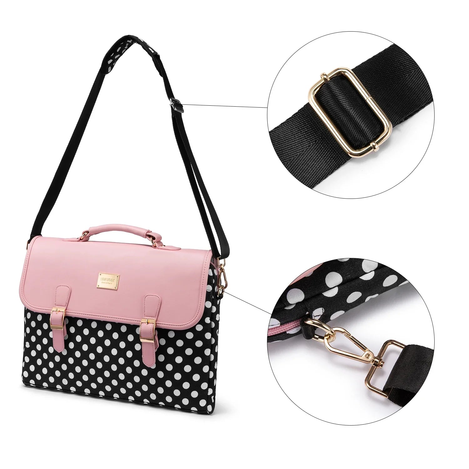 HKM-779027 15.6 Inch Laptop Handbag for Women - Stylish Office Shoulder Bag and Satchel Briefcase