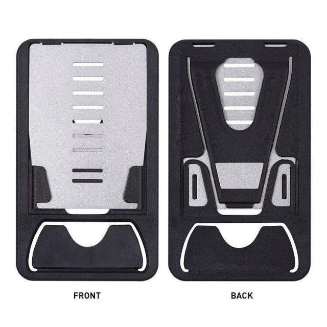 HKM-779027 Universal Black Card Phone Holder for Desktop Use - Adjustable Lazy Bracket, Compact Design 8.5CM x 5CM