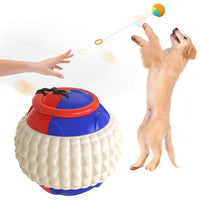 HKM-779091 New Pet Draw Rope Hand Throwing Ball ABS Grinding Teeth Resistant Chew Dog Training Ball