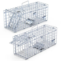HKM-7791933 Humane Foldable Rat Trap Cage - Live Rodent Catcher with Galvanized Iron Construction