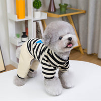 HKM-7792829 Cozy Striped Knit Four-Leg Jumpsuit for Small and Medium Dogs