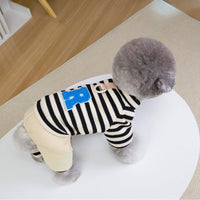 HKM-7792829 Cozy Striped Knit Four-Leg Jumpsuit for Small and Medium Dogs