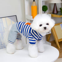 HKM-7792829 Cozy Striped Knit Four-Leg Jumpsuit for Small and Medium Dogs