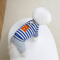 HKM-7792829 Cozy Striped Knit Four-Leg Jumpsuit for Small and Medium Dogs